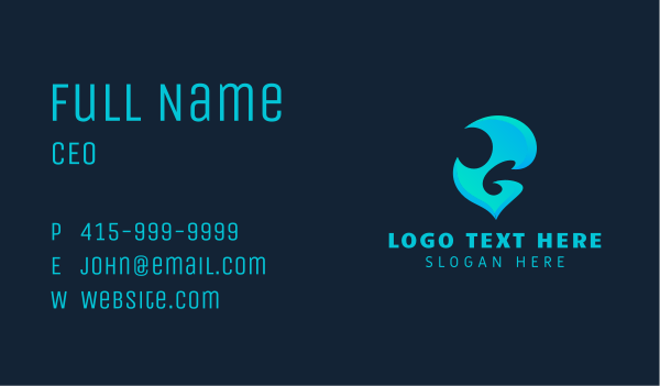 Blue Flame Element Business Card Design Image Preview