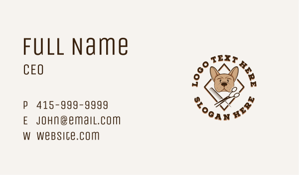 Dog Pet Grooming Business Card Design Image Preview