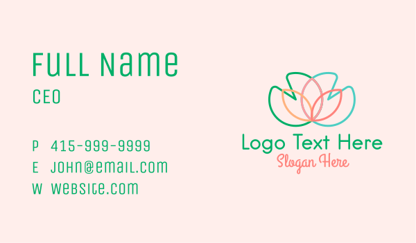 Multicolor Lotus Flower  Business Card Design Image Preview