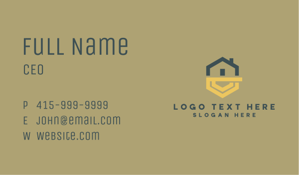 Hexagon Real Estate Business Card Design Image Preview