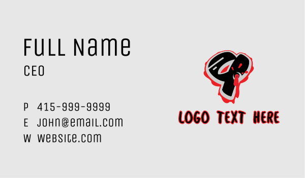 Splatter Graffiti Number 9 Business Card Design Image Preview