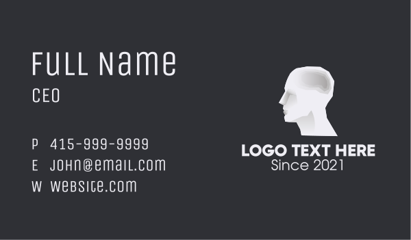 Human Stone Sculpture Business Card Design Image Preview