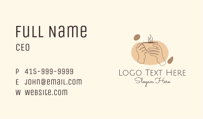 Monoline Hand Coffee Business Card Image Preview