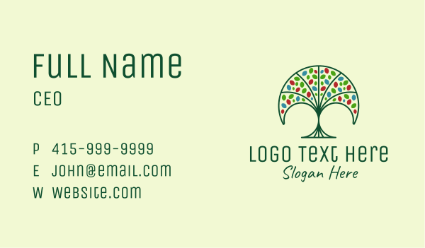 Nature Fan Tree  Business Card Design Image Preview