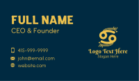 Gold Cancer Zodiac  Business Card Image Preview