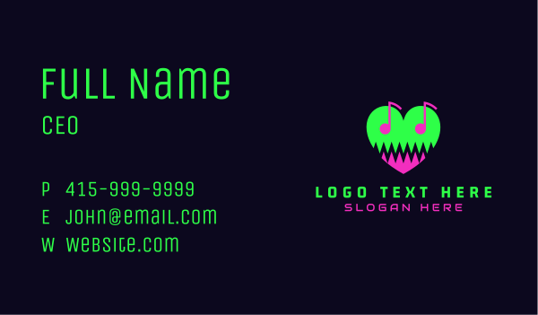 Heart Music Streaming Business Card Design Image Preview