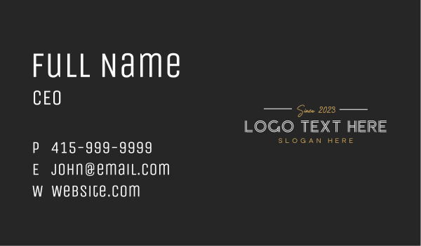 Luxury Business Line Wordmark Business Card Design Image Preview