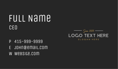 Luxury Business Line Wordmark Business Card Image Preview