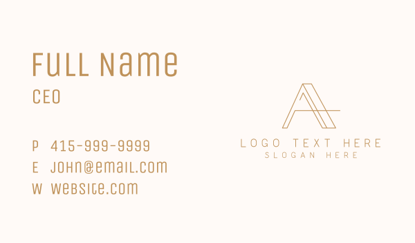 Elegant Letter A Company Business Card Design Image Preview