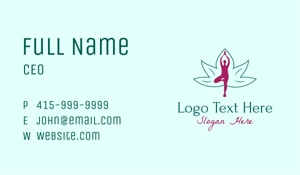 Flower Yoga Pose  Business Card Design Image Preview