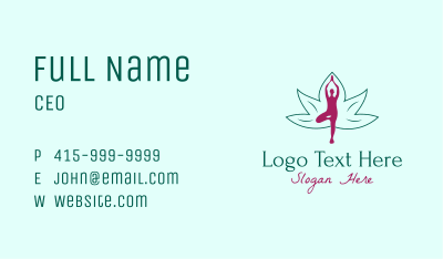 Flower Yoga Pose  Business Card Image Preview
