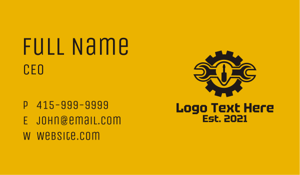 Industrial Wrench Tool  Business Card Design Image Preview