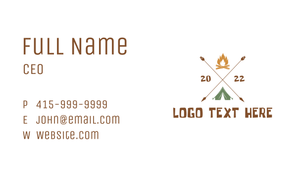 Camping Adventure Tent  Business Card Design Image Preview