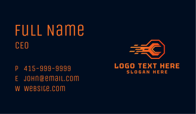 Orange Express Wrench Business Card Image Preview