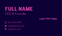 Pink Retro Wordmark Business Card Image Preview