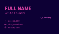 Pink Retro Wordmark Business Card Image Preview