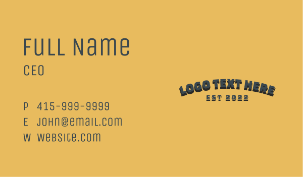 Curved Pub 3D Wordmark Business Card Design Image Preview