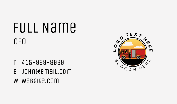 Fire Truck Equipment Business Card Design Image Preview