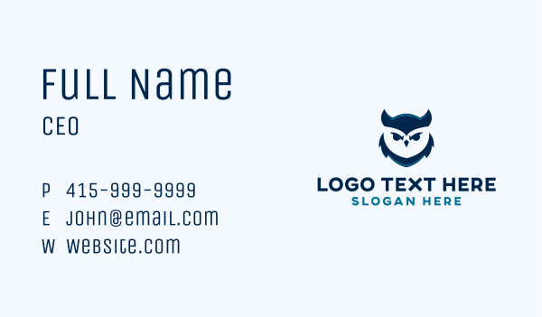 Owl Game Streaming Business Card Design Image Preview