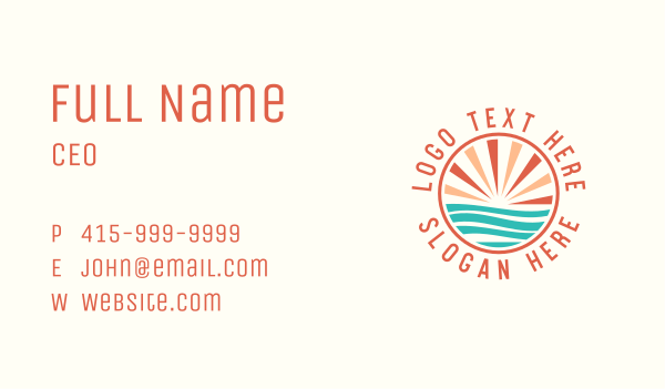 Sea Sunset Travel Business Card Design Image Preview