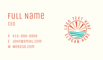 Sea Sunset Travel Business Card Image Preview