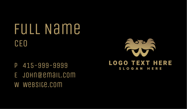 Gold Phoenix Bird Business Card Design Image Preview