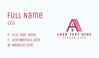 Red Roof House Business Card Image Preview