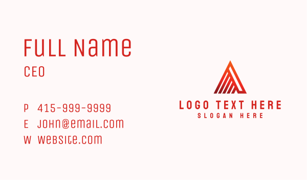 Linear Letter A Mountain Business Card Design Image Preview