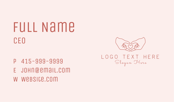 Heart Loving Hands Business Card Design Image Preview