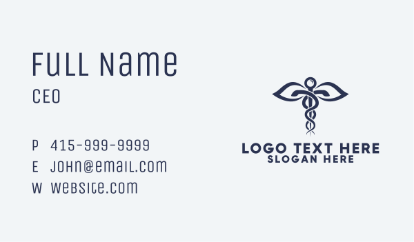 Medical Health Caduceus Business Card Design Image Preview