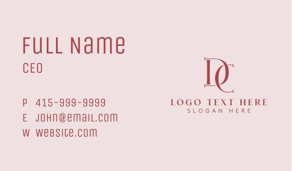 Red D & C Monogram  Business Card Design Image Preview