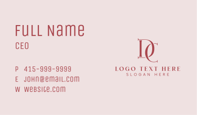 Red D & C Monogram  Business Card Image Preview