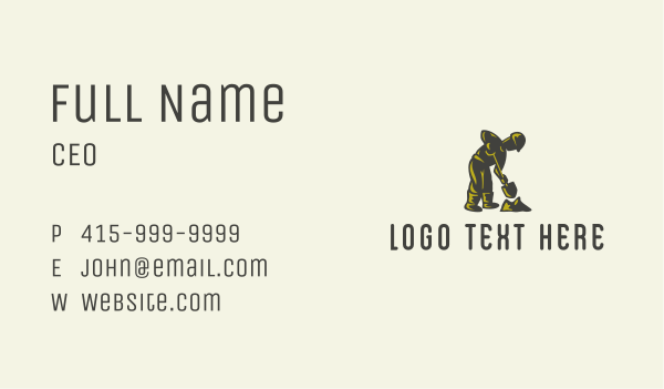 Construction Worker Silhouette Business Card Design Image Preview
