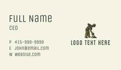 Construction Worker Silhouette Business Card Image Preview