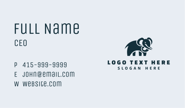 Wild Elephant Animal Business Card Design Image Preview