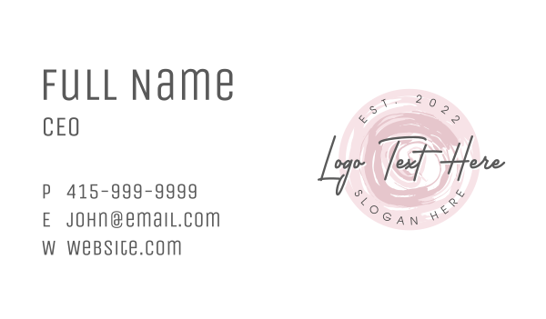 Round Fashion Wordmark Business Card Design Image Preview