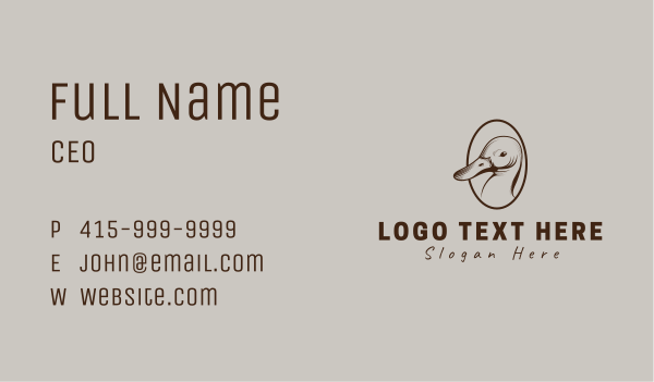 Rustic Farm Duck Business Card Design Image Preview