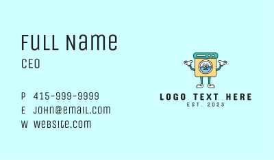 Laundromat Mascot  Business Card Image Preview