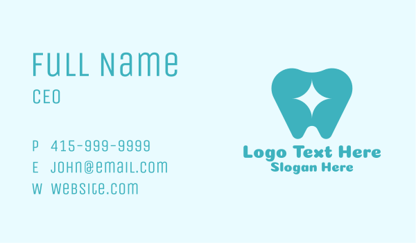 Sparkly Tooth Dentist  Business Card Design Image Preview