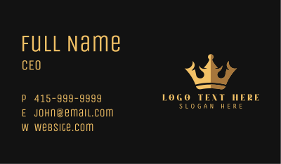 Premium Golden Crown  Business Card Image Preview