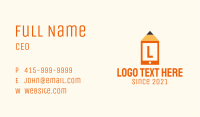Pencil Mobile Tablet Business Card Image Preview