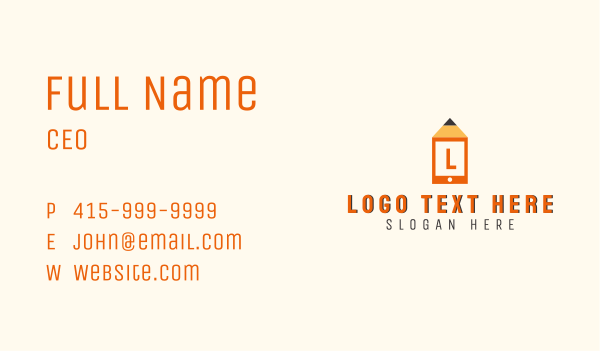 Pencil Mobile Tablet Business Card Design Image Preview