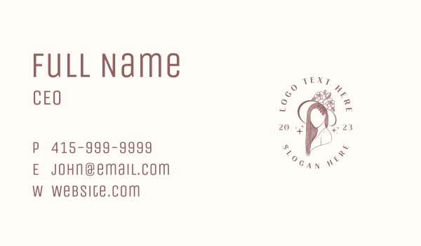 Floral Hat Woman Business Card Design Image Preview