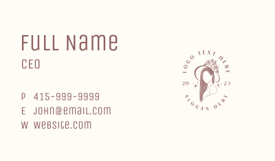 Floral Hat Woman Business Card Image Preview