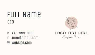 Elegant Floral Woman Business Card Image Preview