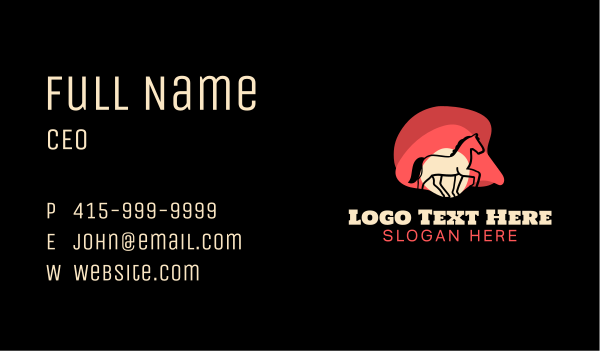 Sunset Horse Rodeo Business Card Design Image Preview