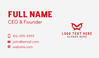 Red Fangs Letter M Business Card Design