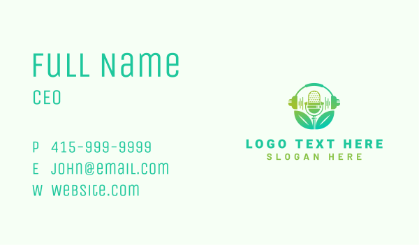 Mic Podcast Gardening Business Card Design Image Preview