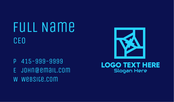 Blue Tech Box Business Card Design Image Preview