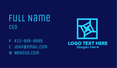 Blue Tech Box Business Card